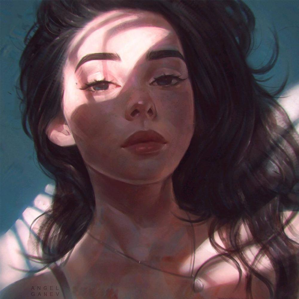 英国的插画师唯美迷幻的光影人物肖像插画欣赏