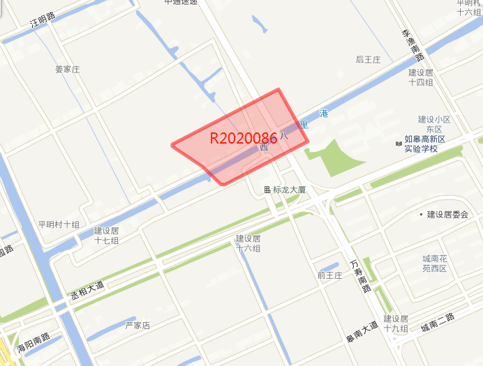 r2020086地块位于如皋城南街道八里港河以北,万寿南路以西,占地面积