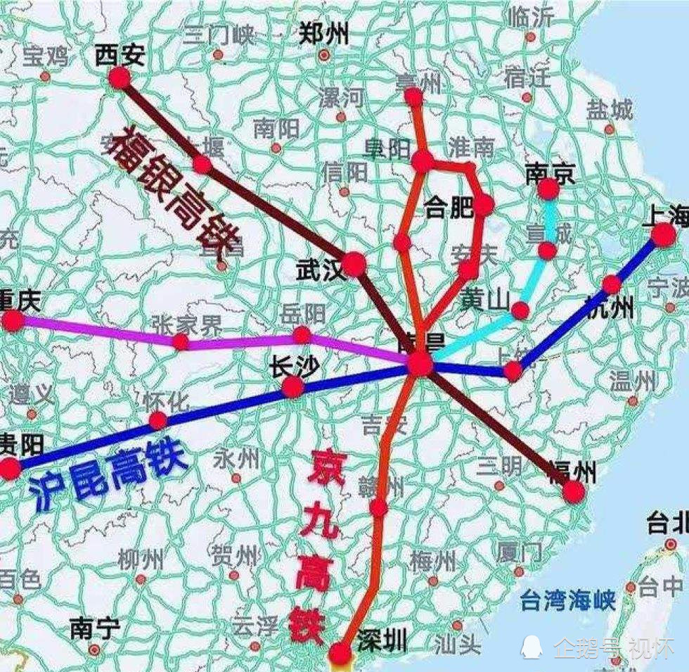 未来江西南昌5条高铁:都是350公里/小时,没有直达广州