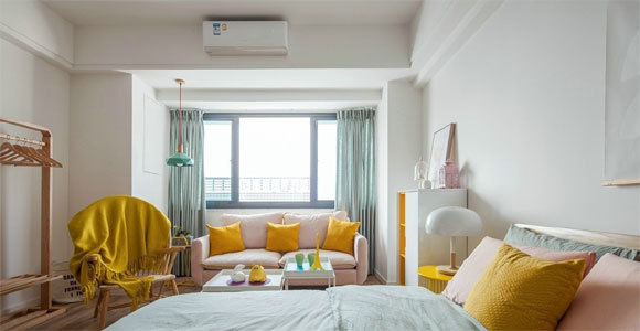 30平米小公寓,装修设计简洁,配色活泼可爱,令人羡慕的