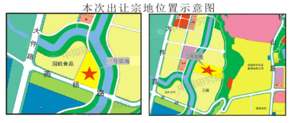 两宗地都位于双流区牧马山板块黄水镇,推出楼面价7000元/㎡,容积率1.