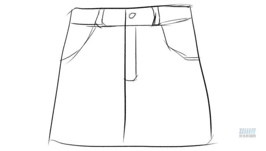 非常简单的女生短裤画法!小孩都一看就会