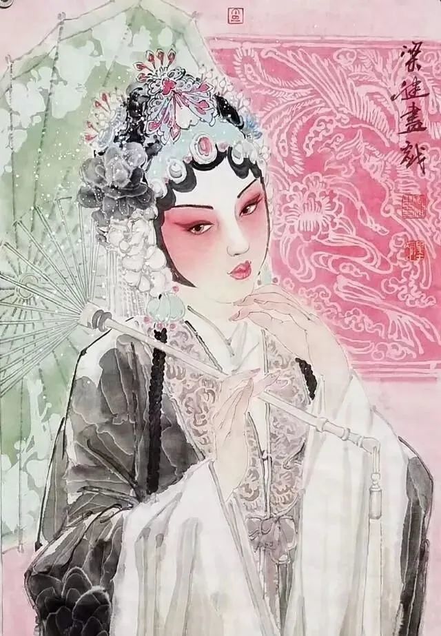 这组水墨戏曲人物,太美了!