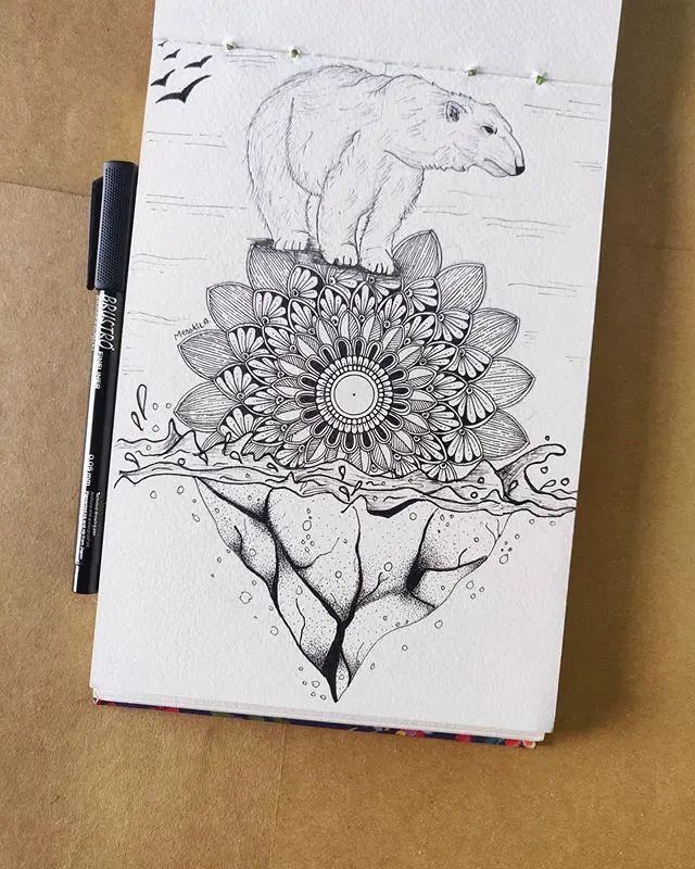 每天学一幅简笔画-针管笔创意手绘,简单精致的图案,赞