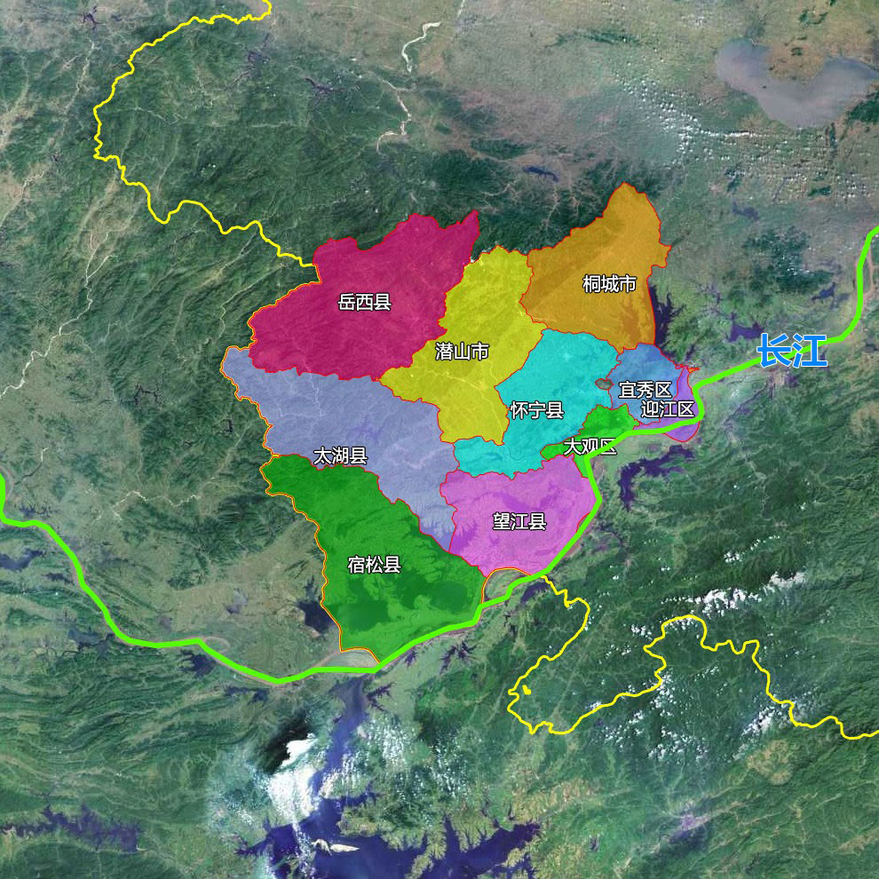 12张地形图,快速了解安徽省安庆各市辖区县市