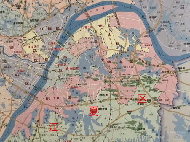 武汉市地图江夏区虽然在三环线以内有部分城区,但是很多人却不知道