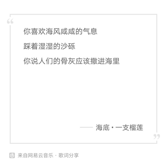 对一支榴莲的《海底》歌词的理解