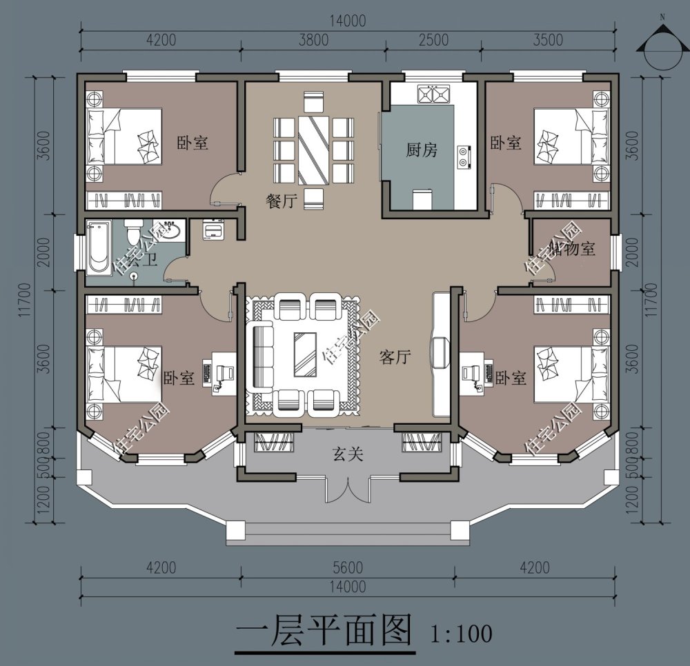 第7套:9×12米一层新中式别墅,静赏马头墙的写意之美