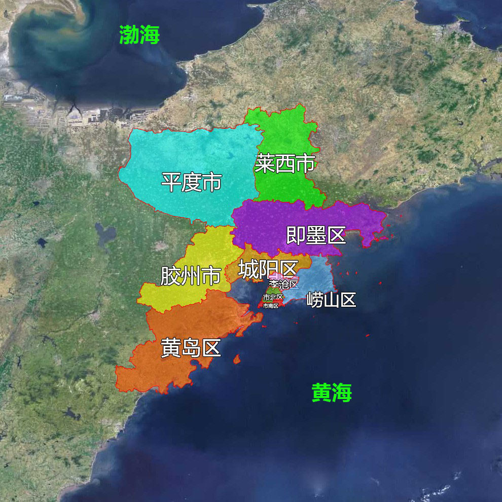 青岛市总面积约11293平方公里,常住人口约949万人,下辖7区3县级市