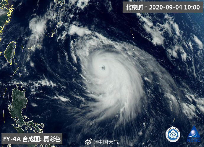 卫星云图看超强台风"海神" 或成今年来最强台风