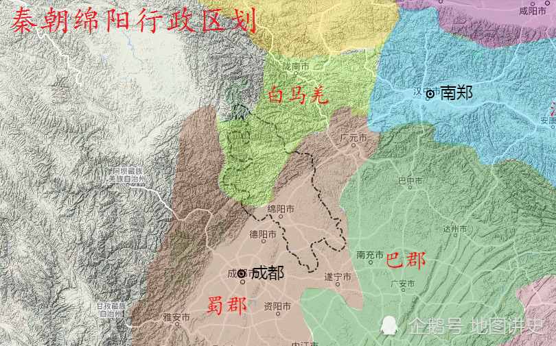 四川绵阳行政区划史,秦汉中心的梓潼,四分五裂的隋唐