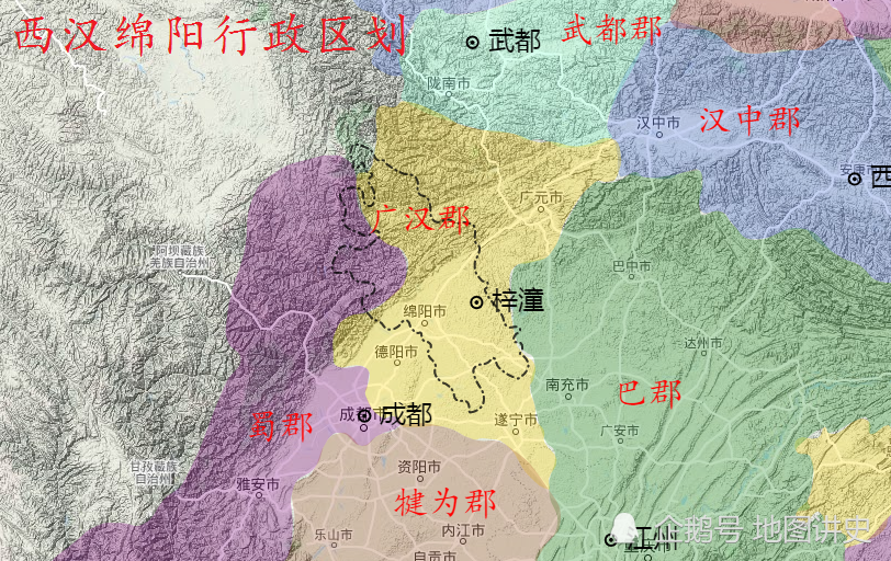 四川绵阳行政区划史,秦汉中心的梓潼,四分五裂的隋唐