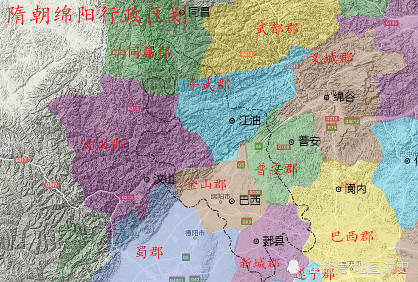 四川绵阳行政区划史秦汉中心的梓潼四分五裂的隋唐