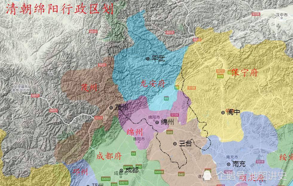 四川绵阳行政区划史秦汉中心的梓潼四分五裂的隋唐