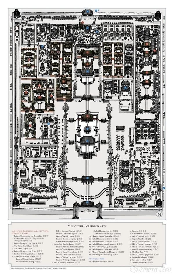 紫禁城地图  根据香港设计与文化研究工作坊邱光照的插图 "1644至1912