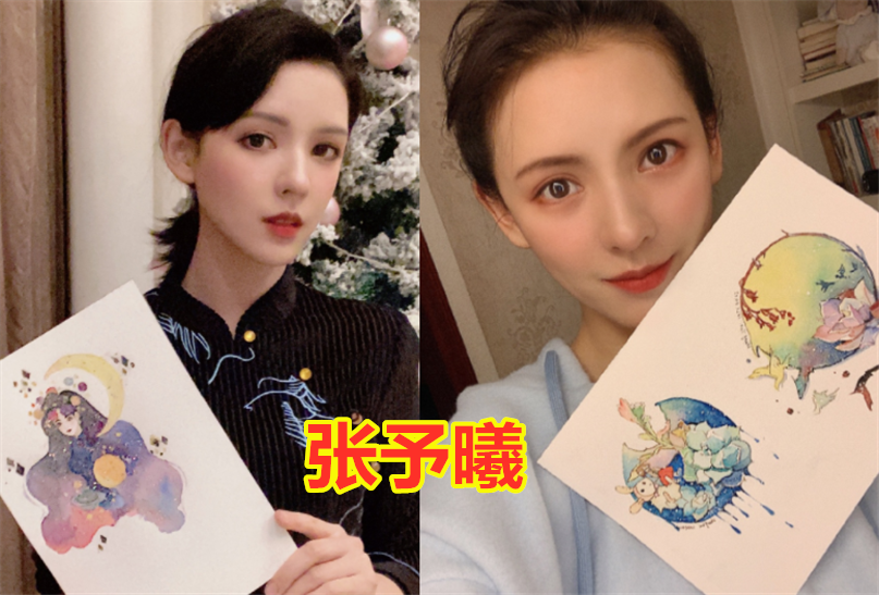 女明星画画都啥样杨紫搞笑张子枫抽象看到张予曦隐藏的大神