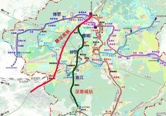 惠州拟建地铁线路10条:惠州规划5条,深圳延伸线路5条