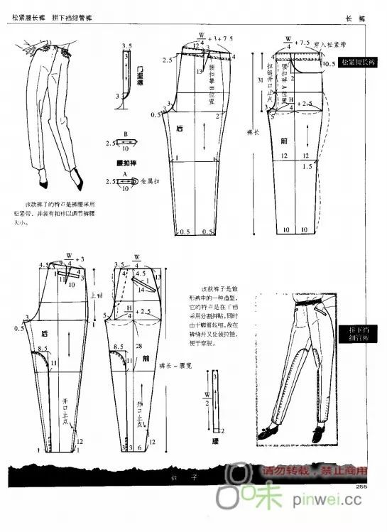 67款各种不同版型款式的裤子结构纸样合集