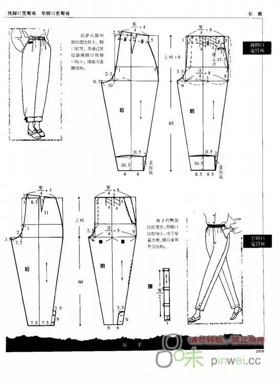 67款各种不同版型/款式的裤子结构纸样合集!