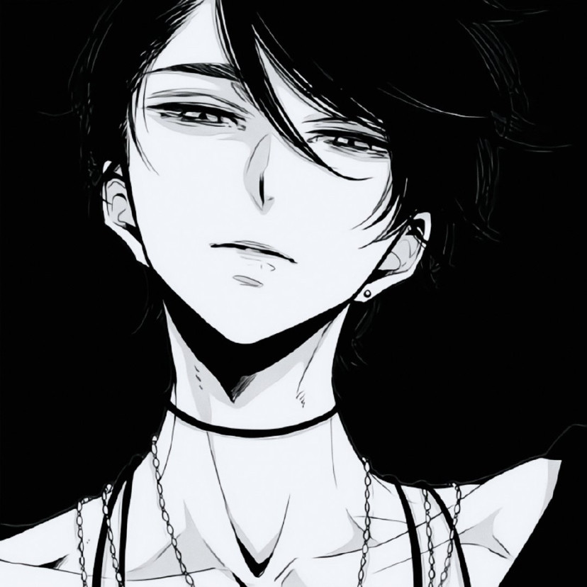 黑白动漫男头 帅帅哒