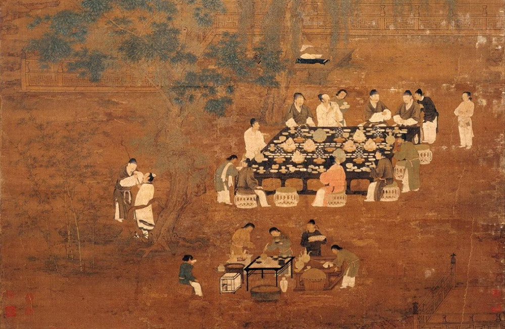 宋徽宗唐十八学士图局部