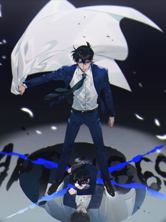 画师笔下的基德和新一这个画风很惹人爱