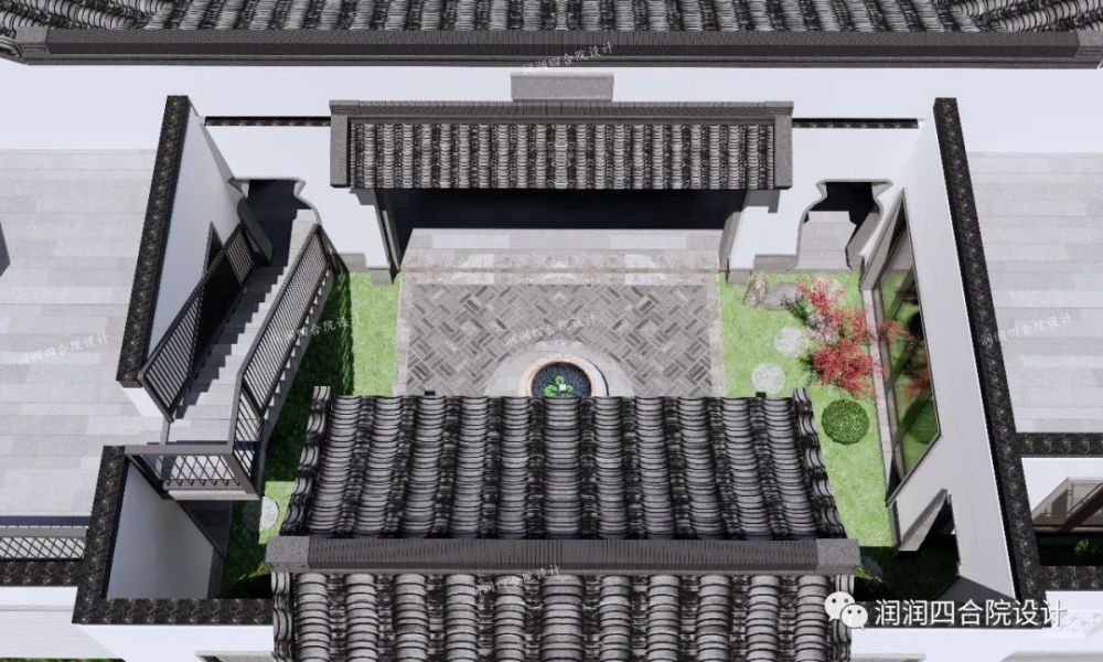 兄弟合建一层现代四合院,8间卧室13个庭院——润润四合院设计刘鹰作品