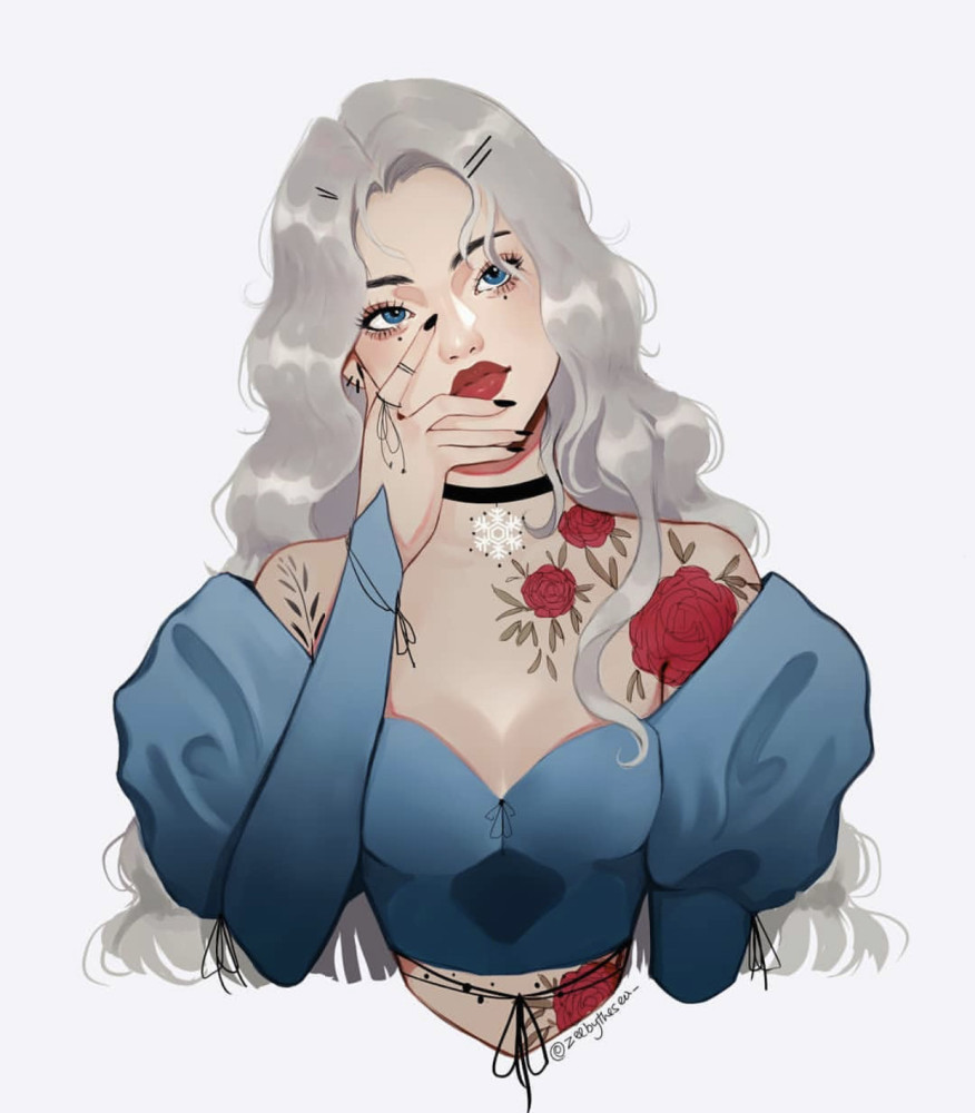 ▼关于迪士尼公主的同人画,画师都喜欢把公主身上的特征给放大,就像是