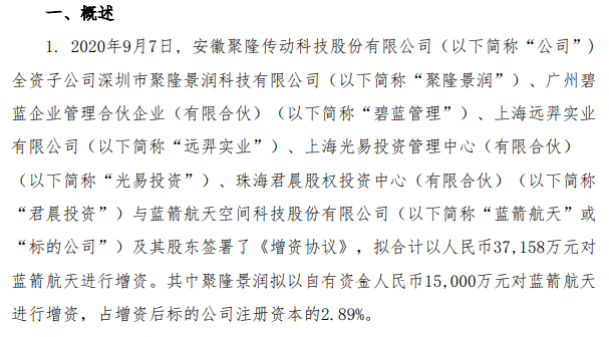 本次投资资金来源为聚隆景润自有资金,未新增公司合并报表范围,符合