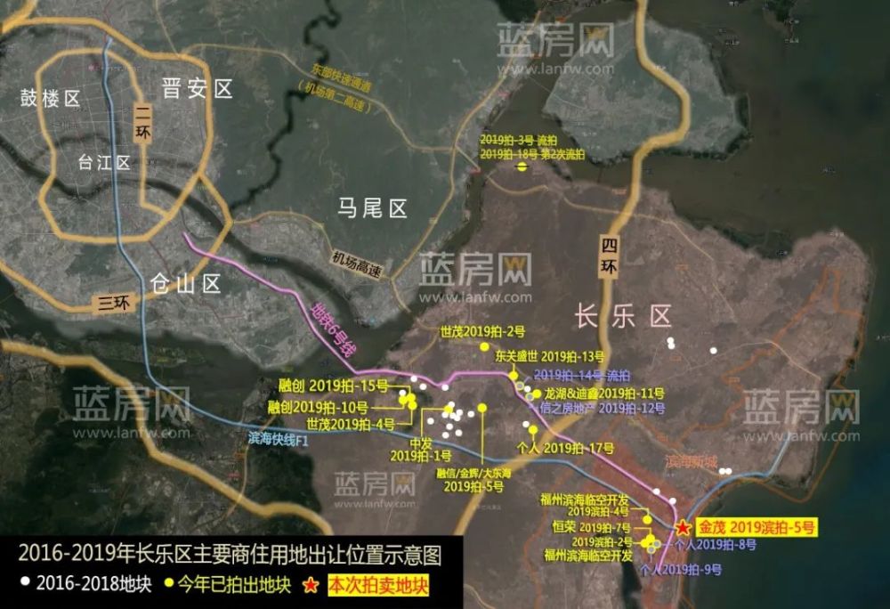 2016-2019年长乐区商住用地-分布图