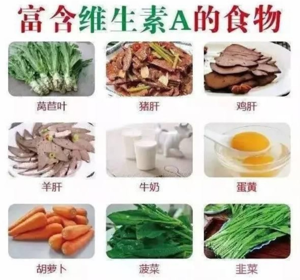 富含维生素a的食物主要有