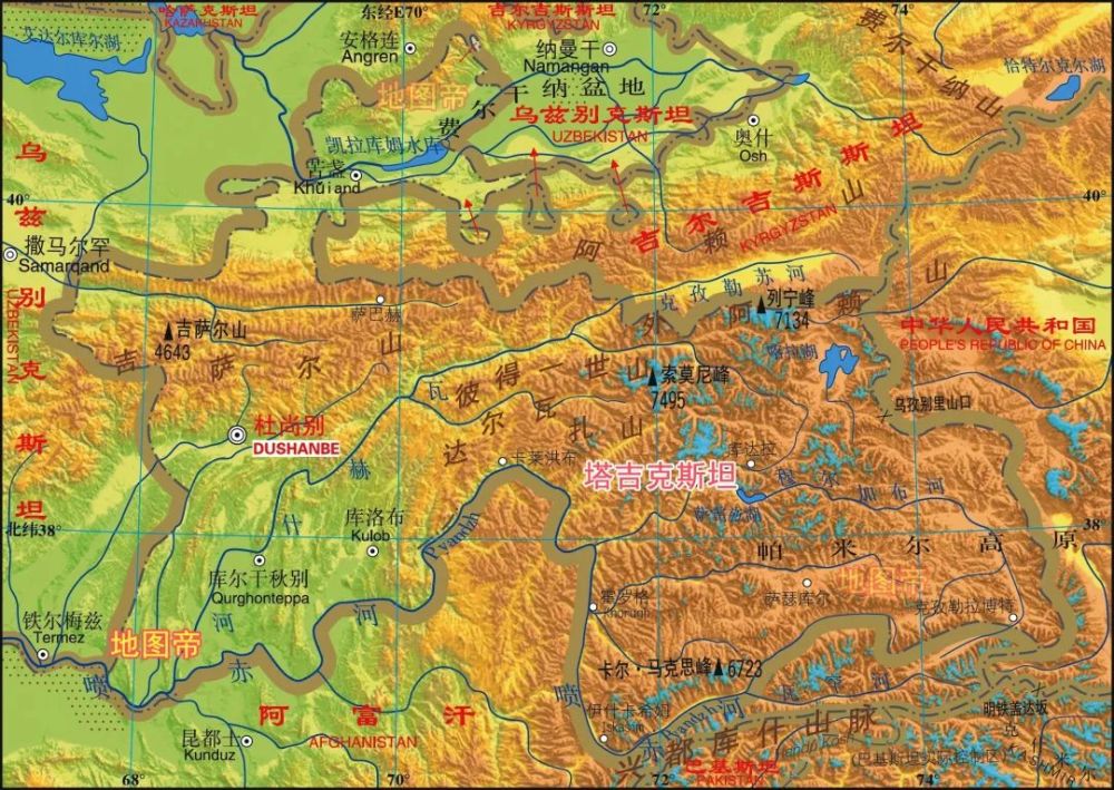 【中国】阿富汗主体部分离我国有几百千米,但其东北部凸出的狭长地带