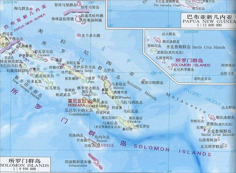 所罗门群岛地图