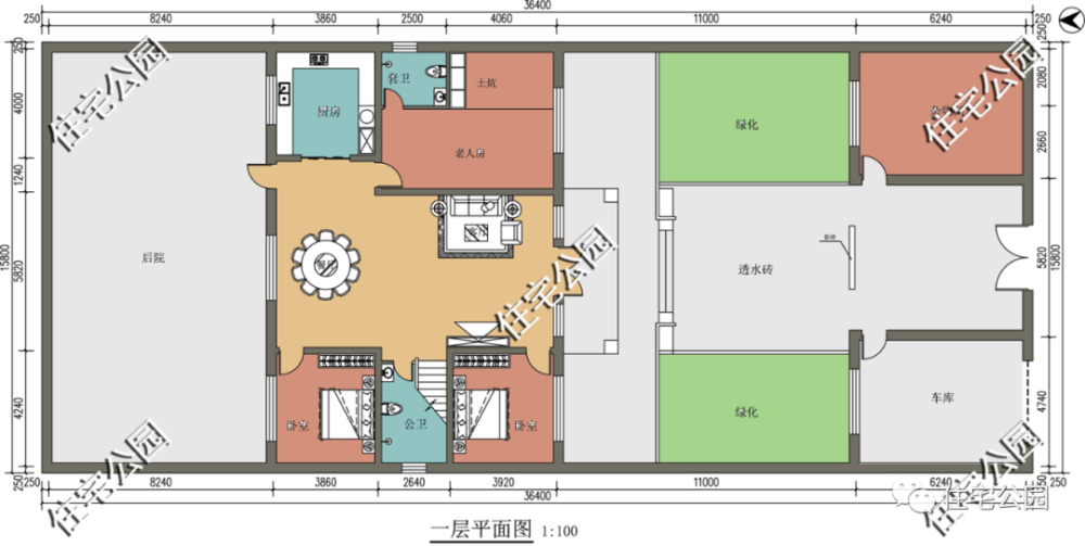 精选图库:10套带堂屋或火炕户型图