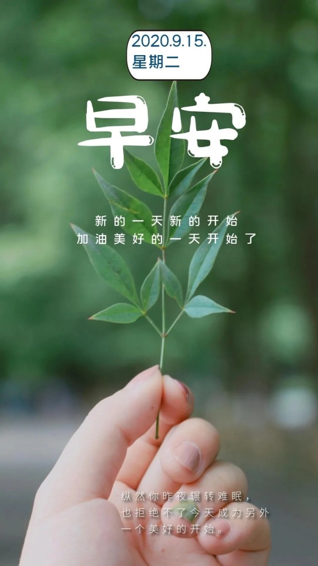 9月15日周二早安心语正能量一句话