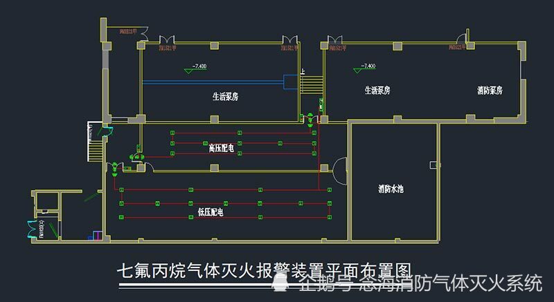 《气体灭火系统设计规范》gb50370中的要求,根据该医院两间配电室的