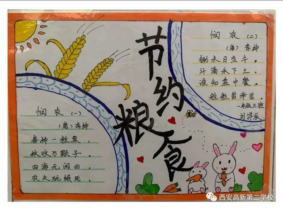 "节约粮食,从我做起"——一年级组主题墙报活动
