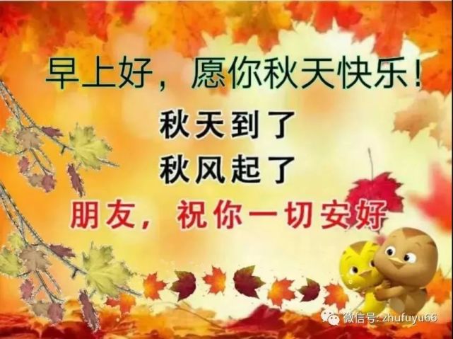 最新温馨的秋天枫叶早上好图片祝福语 早安问候语精选