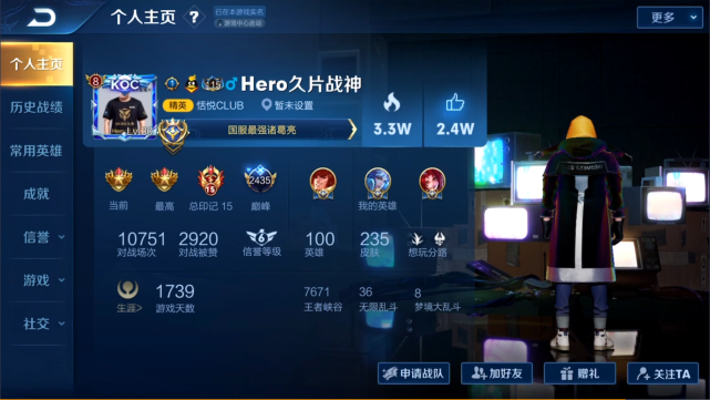 1w6国服诸葛亮,寂然带飞此人后点开主页:hero"久片"战神?九导?