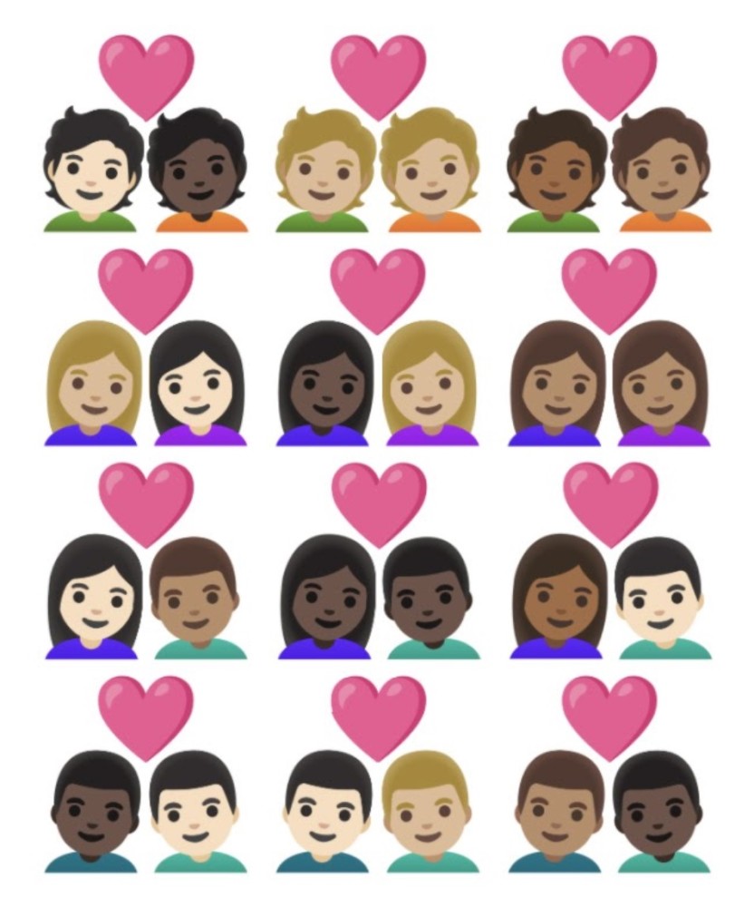 emoji 将更新 25 个不同肤色的