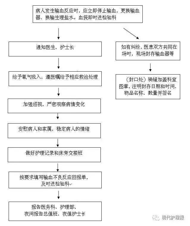 常见输血反应处理流程图