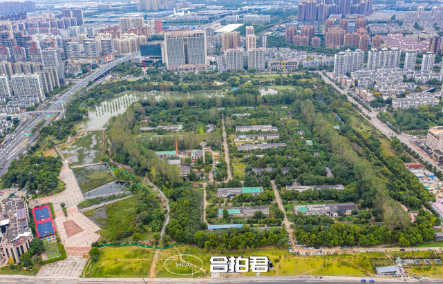 航拍合肥新站区上帝视角看合肥站