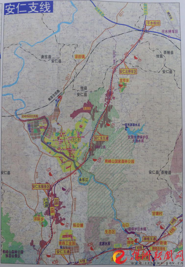 茶常高速公路安仁支线方案图.