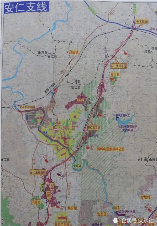 茶常高速公路安仁支线方案图.