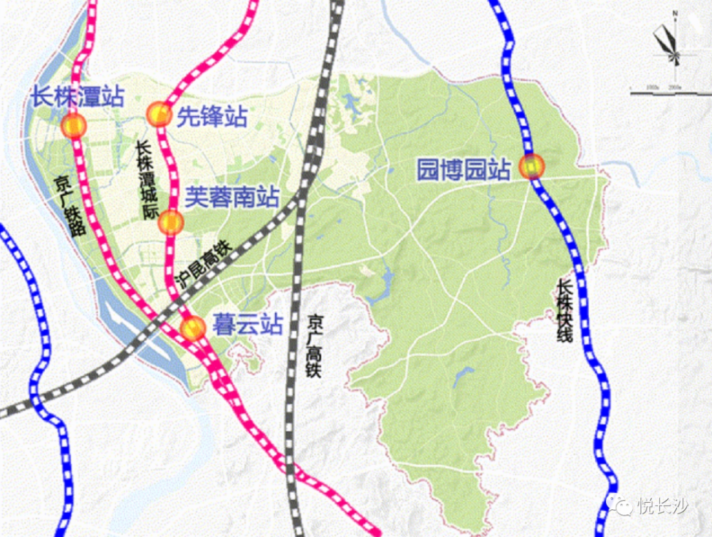 长沙南部融城片区规划"超高铁站,4条地铁,园博园