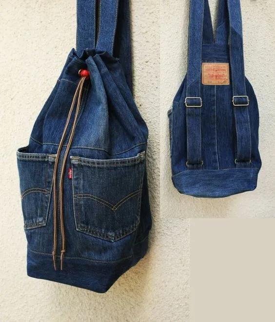 今年流行的大牌包包是旧衣服做的,牛仔裤旧物改造手工