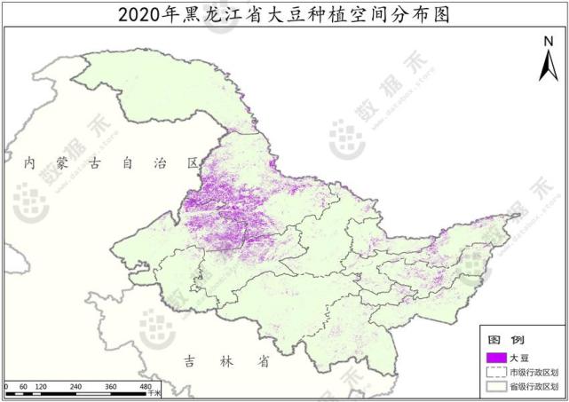 2020年黑龙江省大豆种植分布数据