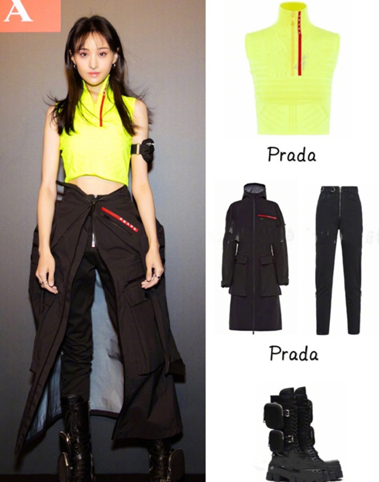 穿搭 look   :prada背心 prada黑色套装 dr.martens马丁靴