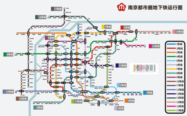 南京地铁运营10条地铁线路目前在建线路9条远期规划27条线路