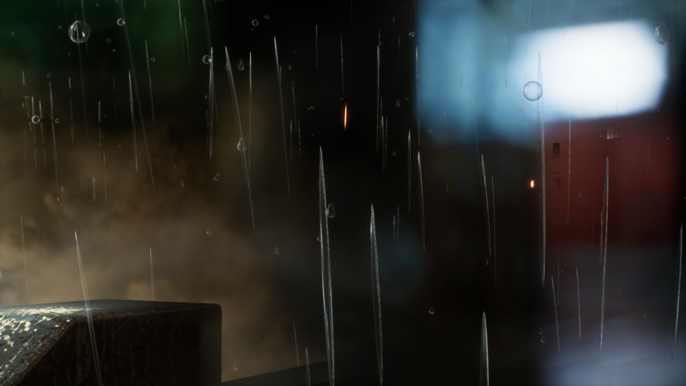 雨滴溅落